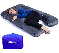MAKOSAS OreillerConfort Original - Premium Orthopédique Coussin - Coussin de Corps - pour Un Meilleur Sommeil et Contre Les maux de Dos - 100x150cm (Micropeluche - Gris Foncé)