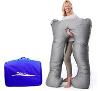 MAKOSAS OreillerConfort Original - Premium Orthopédique Coussin - Coussin de Corps - pour Un Meilleur Sommeil et Contre Les maux de Dos - 100x150cm (Bambou - Gris)