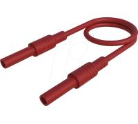 MAL S BB 50 RT - Cordon de test, 2,5 mm², 0,50 m, rouge, sécurisé, empilable