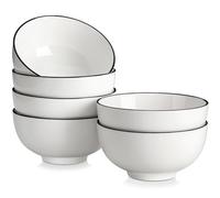 Malacasa, Bols à Soupe en Céramique, Lot de 6 Bols de 26 oz pour Céréales, Soupe, Gruau, Fruits, Riz - Bol de Service en Porcelaine pour Cuisine, Passe au Lave-Vaisselle et au Micro-Ondes, Série