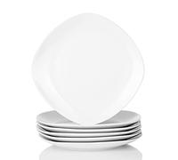 MALACASA, Série Elisa, 6pcs Assiettes Plates Porcelaine, Assiettes et Plats de Service pour 6 Personnes
