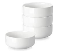 MALACASA, série LUNA, Lot de 4 Bols à Céréales en Porcelaine de 640ml, Bols à Soupe et Flocons d'Avoine de Cuisine en Céramique, Va au Lave-vaisselle, au Micro-ondes et au Four, Blanc