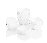MALACASA Série Ramekin, 12pcs Bols à Sauce en Porcelaine, 170ml, Blanc | Ramequin Creme Brulee, Coupelle Dessert, Bols à Tapas et Sauces, Coupelle Pour Tapas, Trempette, Sushi, Confiture, Ø 10 cm