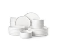 MALACASA Service de Table en Porcelaine Blanche 36 Pièces pour 12 Personnes