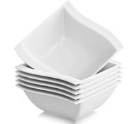 MALACASA Set de bols, Design carré élégant, Porcelaine écologique ,6 pièces