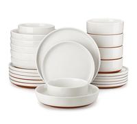 MALACASA TARA, 24 Pcs Assiettes Service de Table, Service Vaisselle en Grès
