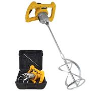 Malaxeur de chantier 1400W Mélangeur à béton Tige 590mm Pale 140 mm Capacité 65L 2 vitesses Coffre de rangement VITO