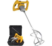 Malaxeur de chantier 1400W Mélangeur à béton Tige 590mm Pale 140 mm Capacité 65L 2 vitesses Coffre de rangement VITO