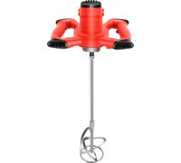 Malaxeur électrique pour mortier et ciment - 1500 W - 6 vitesses - 330-930 tr/min - double lame en forme de S - moteur à brosses en cuivre pur - câble de 2 m - rouge