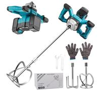 Malaxeur Mortier pour Makita Batterie, 3200W Multi-usagesmélangeur de Béton Sans Fil avec Agitateurs, Tête de Mélange, Clé à Molette et Gants (Max. 680 tr/min, 6 Vitesses, sans Batterie)