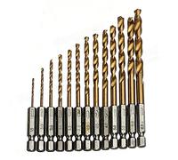 MALAYAS 13 Pièces Forets hélicoïdaux, Forets HSS Titane Micro Drill Bits métrique HSS haute vitesse en acier 1,5-6,5 mm Drill Set micro mèche set outils
