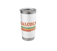 MALCOLM Rétro Prénom Personnalisé Rayures Vintage Gobelet isotherme en acier inoxydable double paroi