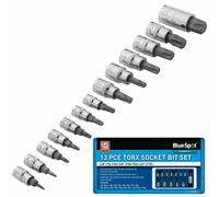 Mâle Embout Torx Star Douille Set 0.6cm 1cm 1.3cm T8 -T70 TRX 13pc 01503