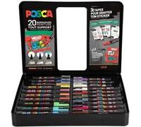 Malette de 20 feutres - POSCA - Graffiti street-art - PC1-1M - PC3M - PC5M