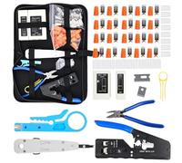 Malette Outils avec RJ45 et Multifonctionnalité Complète, Pince à Sertir Multicouche avec Technologie PassThrough, Connecteur RJ45 sans Outil pour Installations Réseaux Professionnelles et Domestiques