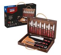 Malette pour Barbecue Churrasco 17pcs. INOX et Polywood Rouge.