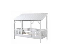 MALIA Lit cabane 90x200cm avec toit blanc