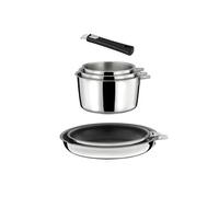 Cuisinox Set de 6 pièces Malice – 3 casseroles, 2 poêles céramique, poignée amovible, tous feux