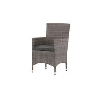 Malin Chaise de jardin avec accoudoirs, support d'assise inclus, empilable, gris.