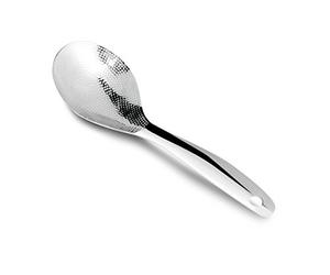 Mali'S 10564 - Cuillère de service à riz, cuillère à risotto, grande cuillère avec aspérités - Inox, 23.5 x 7.5 x 2 cm, Argent