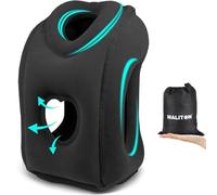 Maliton Oreiller de Voyage Gonflable, Coussin de Voyage Pliable avec Support d'appui-tête Gonflable Portable pour Dormir en Avion, Train, Maison ou Bureau-Noir