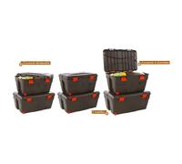 Malle de rangement - EDA - Trafic - 85 L - Noir et rouge - 2 roulettes