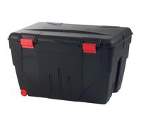 Boite à outils - Caisse de rangement avec couvercle Malle + roulettes Trafic 110 L Rouge / Noir
