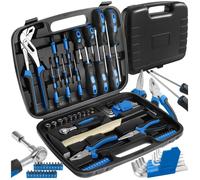 MALLETTE A OUTIL - TECTAKE - Caisse à outils 57 pièces LUIGI avec Poignée de transport - Noir