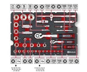 Mallette à outils - 201 pièces - Mécanique - Ensemble multi-outils - Jeu de clés à douille - Clés à cliquet