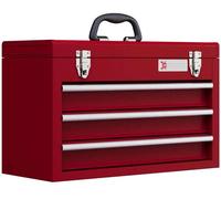 Mallette à outils - Boîte à outils avec 3 tiroirs - Compartiment de rangement supérieur - Serrures en acier - Poignée de transport - 51x22x32 cm - Vert armée