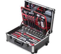 Mallette à outils - Coffret à outils - Pour bricolage et travaux - Ensemble de 230 pièces - 47 x 36 x 21 cm - Argenté