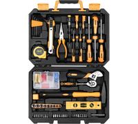 Mallette à outils complète - Boîte à outils complète - Pour bricolage - Ensemble de 138 pièces - 34x26x8 cm - Noir