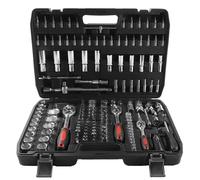 Mallette à outils de 171 pièces - Jeu de clés à cliquet et de douilles - 72 dents, acier chrome-vanadium, outils pour automobile, professionnels, avec mallette