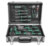 Mallette à outils de 90 pièces, en aluminium, avec 4 niveaux, dimensions : 26,5 x 13,5 x 37 cm