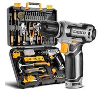Mallette à Outils DEKO PRO 133 Pièces avec Perceuse Visseuse Électrique 12V