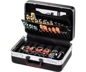 Mallette à outils en plastique avec ferrures métalliques – 48 x 36 x 21 cm – plastique – aluminium – avec fermeture à glissière