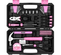 Mallette à outils, ensemble de 62 pièces, rose, pour femmes, usage domestique, atelier, bricolage