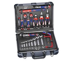 mallette à outils kwb, y compris jeu d'outils, 129 pièces, remplie, robuste et de haute qualité