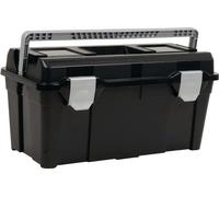 mallette à outils raaco largeur 580 x hauteur 285 x profondeur 290mm en polypropylène avec fermeture à ressort noir / argent - 715195