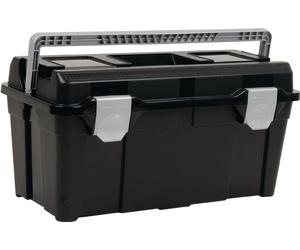 mallette à outils raaco largeur 580 x hauteur 285 x profondeur 290mm en polypropylène avec fermeture à ressort noir / argent - 715195