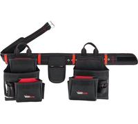 Mallette à outils universelle - Organiseur d'outils - 21 pochettes de rangement flexibles - Système de réglage 94-122 cm - Rouge