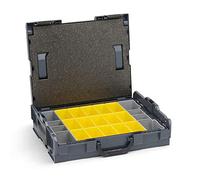 Mallette à outils vide L-BOXX 102 en plastique pliable | Boîte de rangement modulaire avec set de boîtes B3 + coussin de couvercle | Boîte de tri pour vis et outils | Compatible Bosch Sortimo