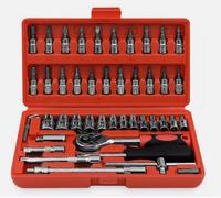Mallette clés a cliquet coffret Outils douilles et embouts torx allen 1/4 46Pcs