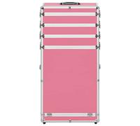 Mallette cosmétique en aluminium rose avec 4 niveaux, 1 tiroir, 37 x 24 x 74 cm, roulettes amovibles, organiseur pour cosmétiques, trousse de maquillage, trousse de toilette, voyage, camping, étanche