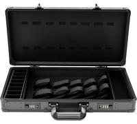 Mallette de coiffeur - Mallette à outils et organiseur - Aluminium - Verrouillable - Transportable pour les voyages - Pour salon et styliste - Noir