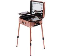 Mallette de formation au maquillage, construction durable, réglable en hauteur, or rose