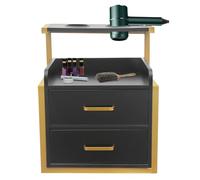 Mallette de maquillage, de maquillage, de maquillage, avec 2 tiroirs, montage mural, armoire de rangement, gris argenté, grande capacité de charge 50 kg et plus compacte (doré/noir)