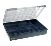 Raaco Mallette de rangement L338 x P261 x H57 mm – 15 compartiments – Transparent bleu foncé