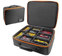 Mallette de rangement rigide, dimensions 38,5 x 32 x 10 cm, avec séparateurs pour batteries et chargeurs, étanche et résistante aux chocs