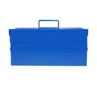 Mallette de Transport D'outils Double Couche Poignée Ergonomique Bleue | Structure en Fer, Coins Renforcés, Extérieur Résistant aux Rayures, pour Garage, Dépannage Mobile et Bricolage Domestique